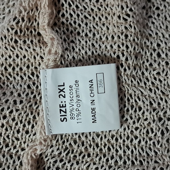 Women's Cream Open-Front Loose Knit Sweater Size 2XL - Picture 6 of 8